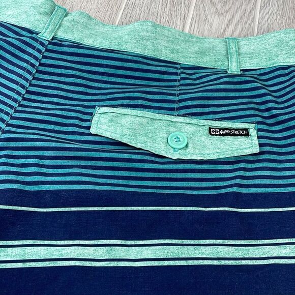 Ocean Pacific FLEX 4-way Stretch Pin Striped Board Shorts Blue Green 40 - Picture 7 of 10